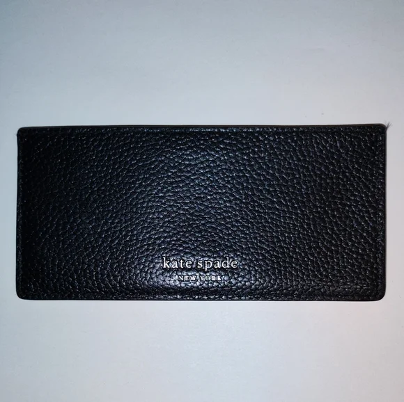 EUC Kate Spade Long Card Holder/Wallet - Black Pebbled Leather - Picture 1 of 5